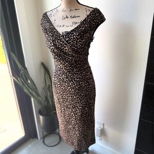 Collectif Leopard Print Midi Dress